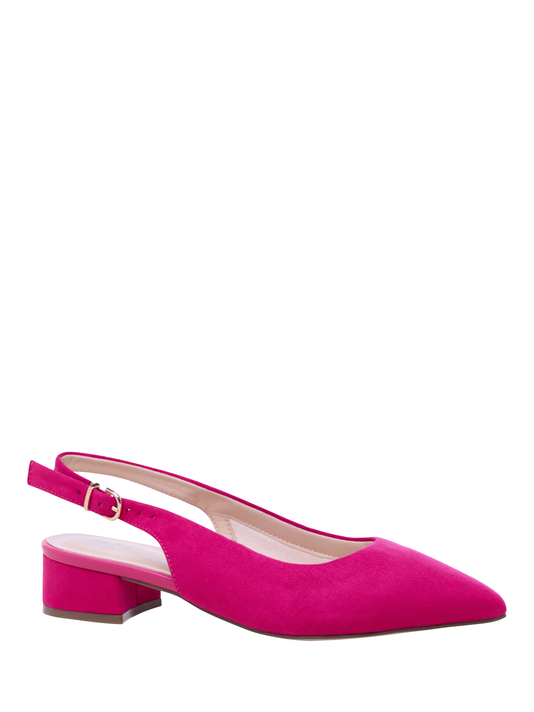 Paradox London Fiorenza Wide Fit Block Heel Court Shoes, Fuchsia