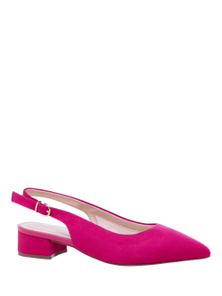 Paradox London Fiorenza Wide Fit Block Heel Court Shoes, Fuchsia - view 2, Fuchsia