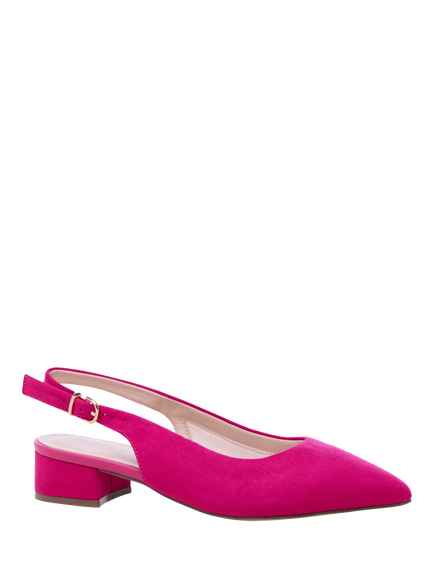 Paradox London Fiorenza Wide Fit Block Heel Court Shoes, Fuchsia - view 2, Fuchsia