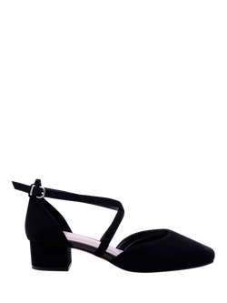 Paradox London Gemma Wide Fit Low Heel Court Shoes, Black