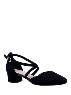 Paradox London Gemma Wide Fit Low Heel Court Shoes - view 2, Black