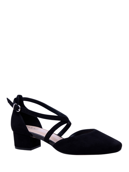 Paradox London Gemma Wide Fit Low Heel Court Shoes - view 2, Black