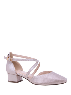 Paradox London Gemma Wide Fit Low Heel Court Shoes, Blush - view 2, Blush
