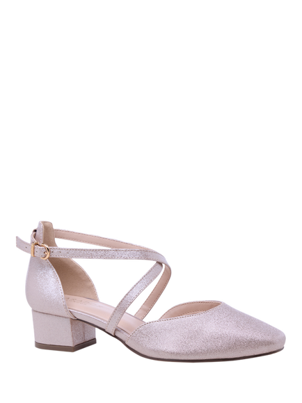 Paradox London Gemma Wide Fit Low Heel Court Shoes, Blush - view 2, Blush