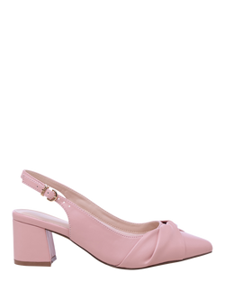 Paradox London Giverny Wide Fit Block Heel Slingback Court Shoes, Blush, Blush