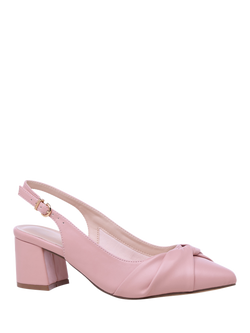 Paradox London Giverny Wide Fit Block Heel Slingback Court Shoes, Blush - view 2, Blush