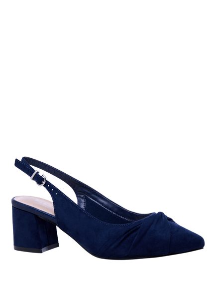 Paradox London Giverny Wide Fit Block Heel Slingback Court Shoes, Navy - view 2, Navy