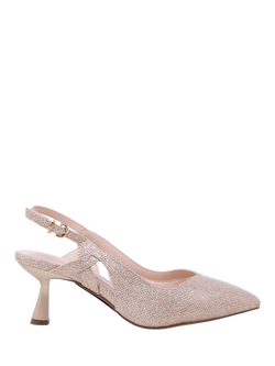 Paradox London Glamora Wide Fit Slingback Court Shoes, Champagne