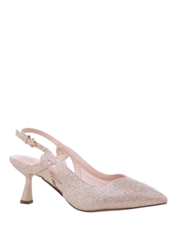Paradox London Glamora Wide Fit Slingback Court Shoes - view 2, Champagne
