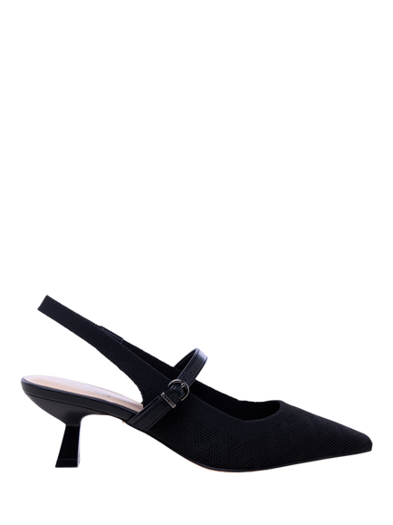 Paradox London Tropicana Kitten Heel Slingback Court Shoes, Black