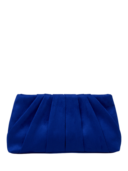 Paradox London Desert Soft Pleated Clutch Bag, Royal Blue, Royal Blue