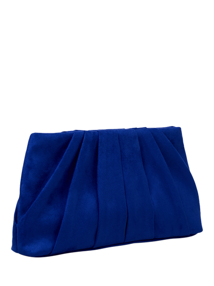 Paradox London Desert Soft Pleated Clutch Bag, Royal Blue - view 2, Royal Blue
