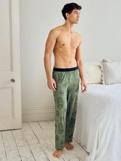 Chelsea Peers Daily Grind Print Pyjama Bottoms, Khaki, Khaki