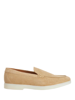Dune London Boltman Wide Fit Suede Casual Loafers, Beige