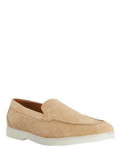 Dune London Boltman Wide Fit Suede Casual Loafers - view 2, Beige