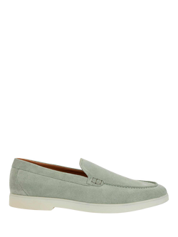 Dune London Boltman Wide Fit Suede Casual Loafers, Pale Green