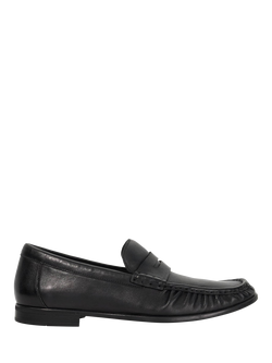 Dune London Sammi Wide Fit Leather Loafers, Black