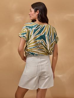 Celtic & Co. Crew Neck Floral T-Shirt, Palm Print - view 2, Palm Print