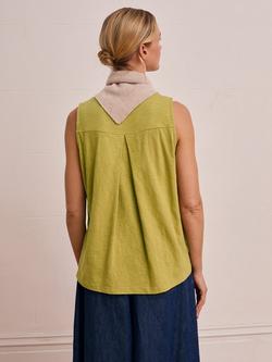 Celtic & Co. Pleat Back Slub Jersey Top, Willow - view 2, Willow