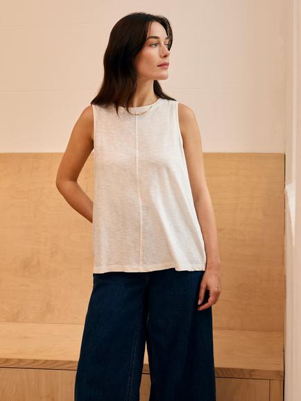 Celtic & Co. Back Pleat Vest Top, Chalk