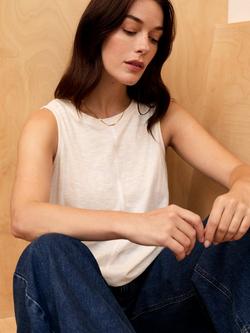 Celtic & Co. Back Pleat Vest Top, Chalk - view 2, Chalk