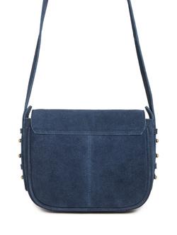 Celtic & Co. Twist Lock Pure Suede Crossbody Bag, Navy - view 2, Navy