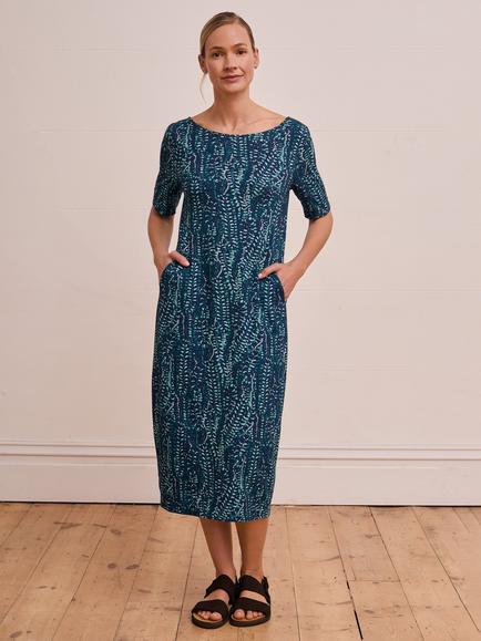 Celtic & Co. Abstract Button Back Bamboo Rich Dress, Multi, Multi