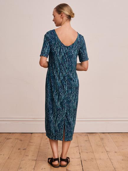 Celtic & Co. Abstract Button Back Bamboo Rich Dress, Multi - view 2, Multi