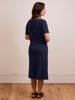 Celtic & Co. Knot Detail Jersey Dress, Navy - view 2, Navy