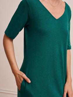 Celtic & Co. V-Neck Linen Blend Midi Dress, Teal - view 2, Teal