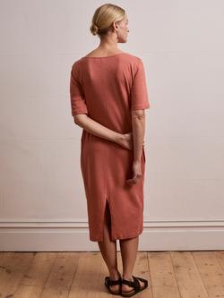 Celtic & Co. V-Neck Cocoon Linen Blend Dress, Redwood - view 2, Redwood