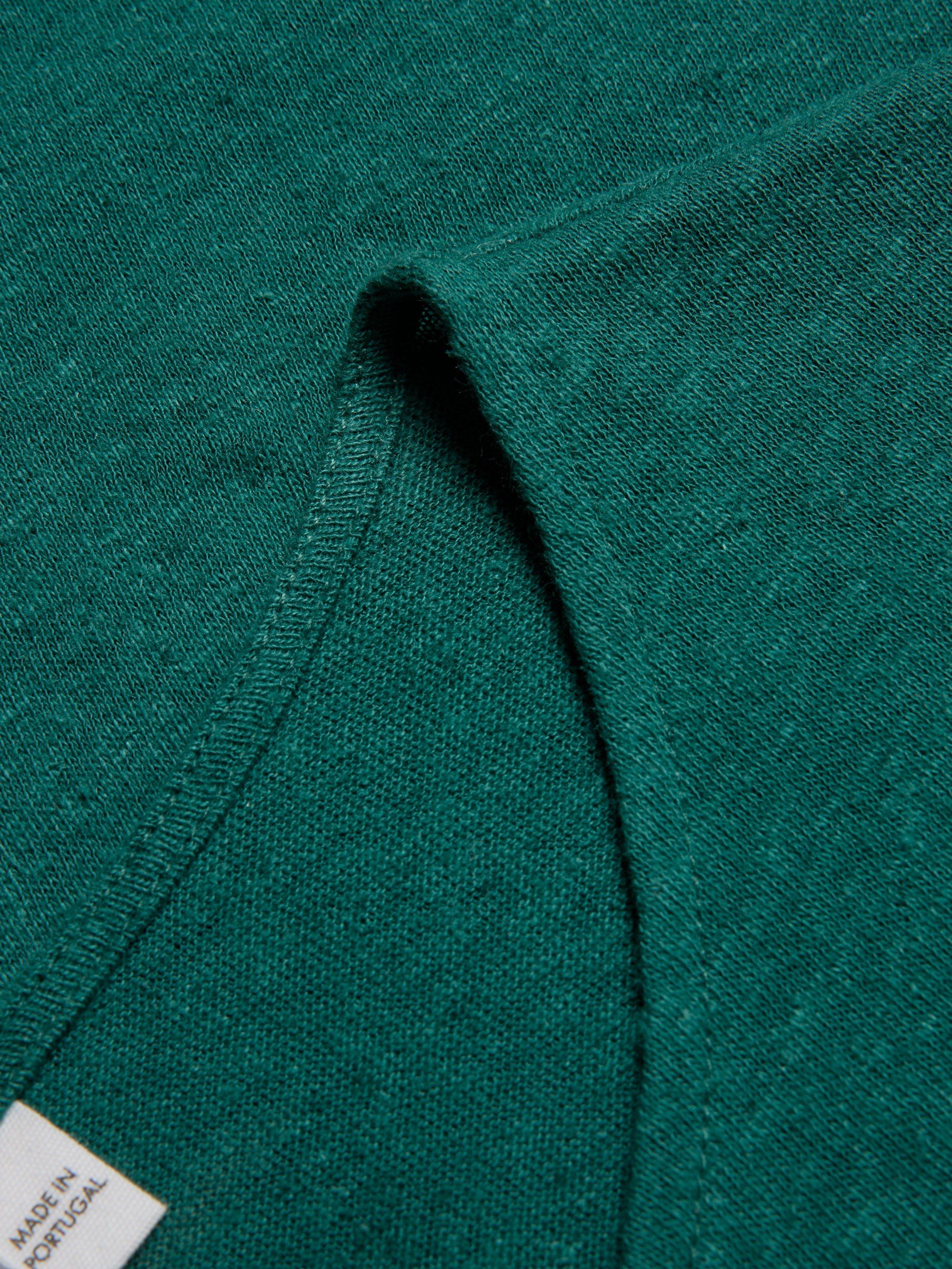 Product image 6 of 7, which shows Celtic & Co. Crew Neck Linen Blend Top, Teal, 8