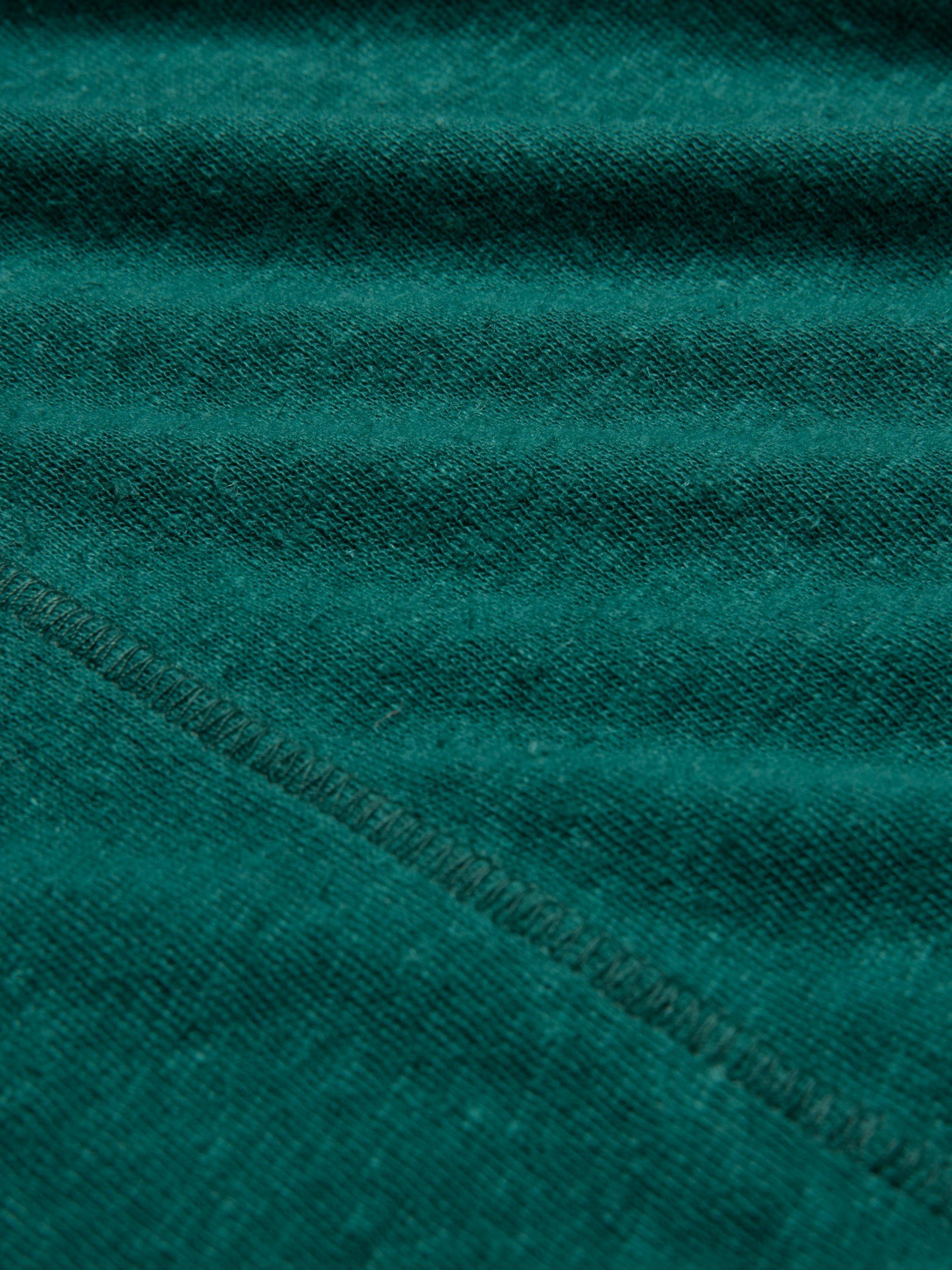Product image 7 of 7, which shows Celtic & Co. Crew Neck Linen Blend Top, Teal, 8
