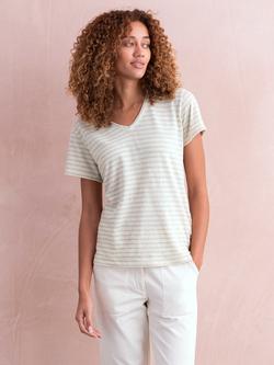 Celtic & Co. Linen Blend V-Neck T-Shirt, Ecru/Oatmeal, Ecru/Oatmeal