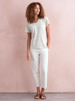 Celtic & Co. Linen Blend V-Neck T-Shirt, Ecru/Oatmeal - view 2, Ecru/Oatmeal