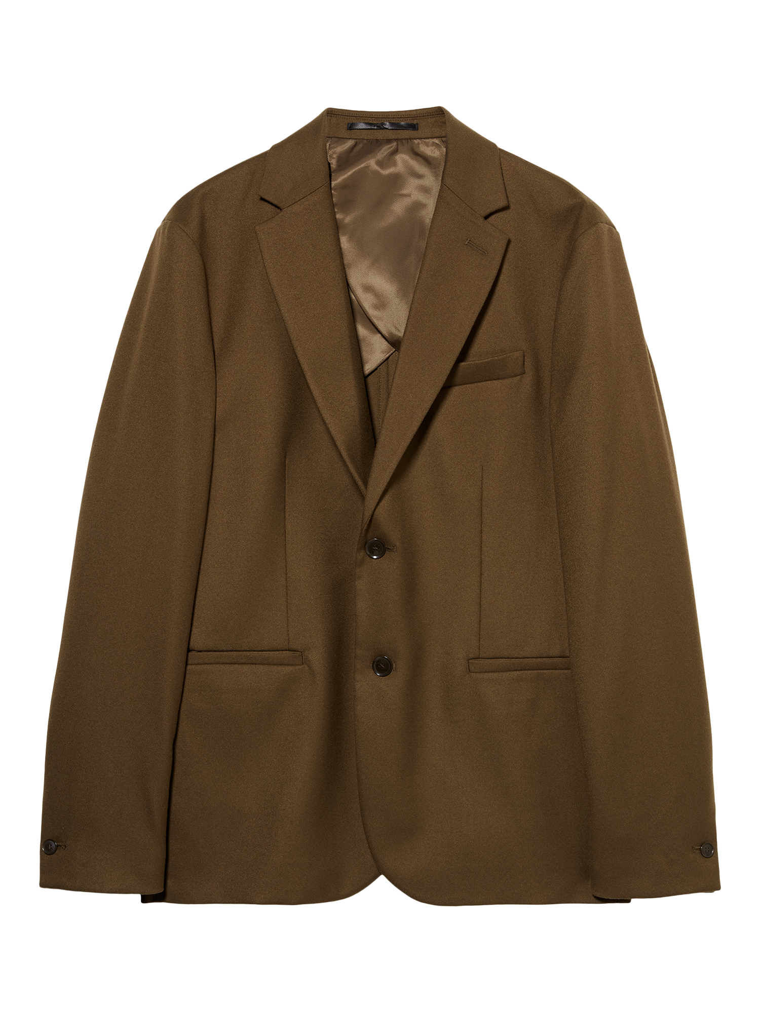 Product image 1 of 1, which shows SISLEY Single-Breasted Semi-Lined Techflannel Blazer, Brown, 44R