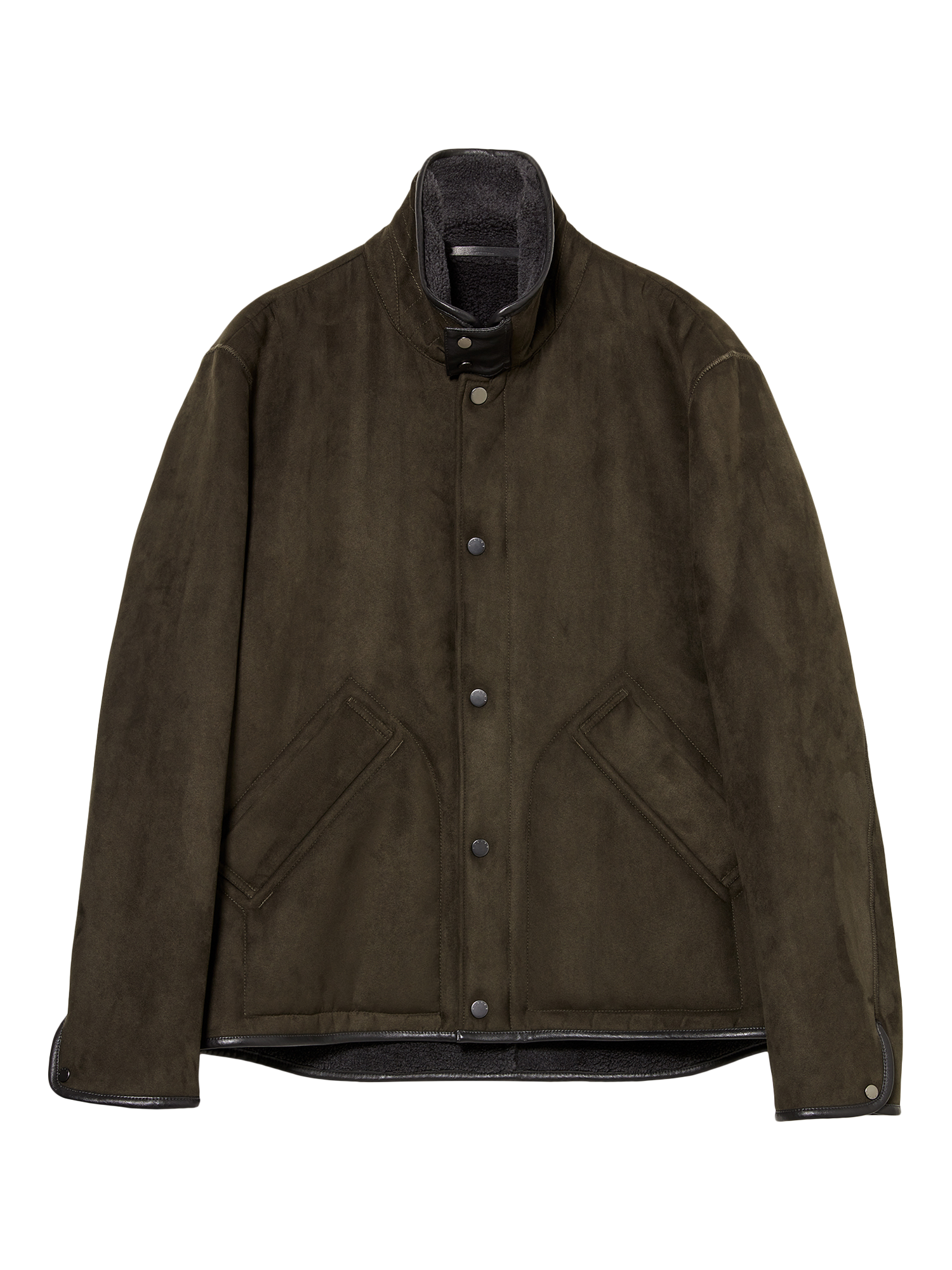 Product image 1 of 1, which shows SISLEY Shearling Jacket, Dark Green, 36R