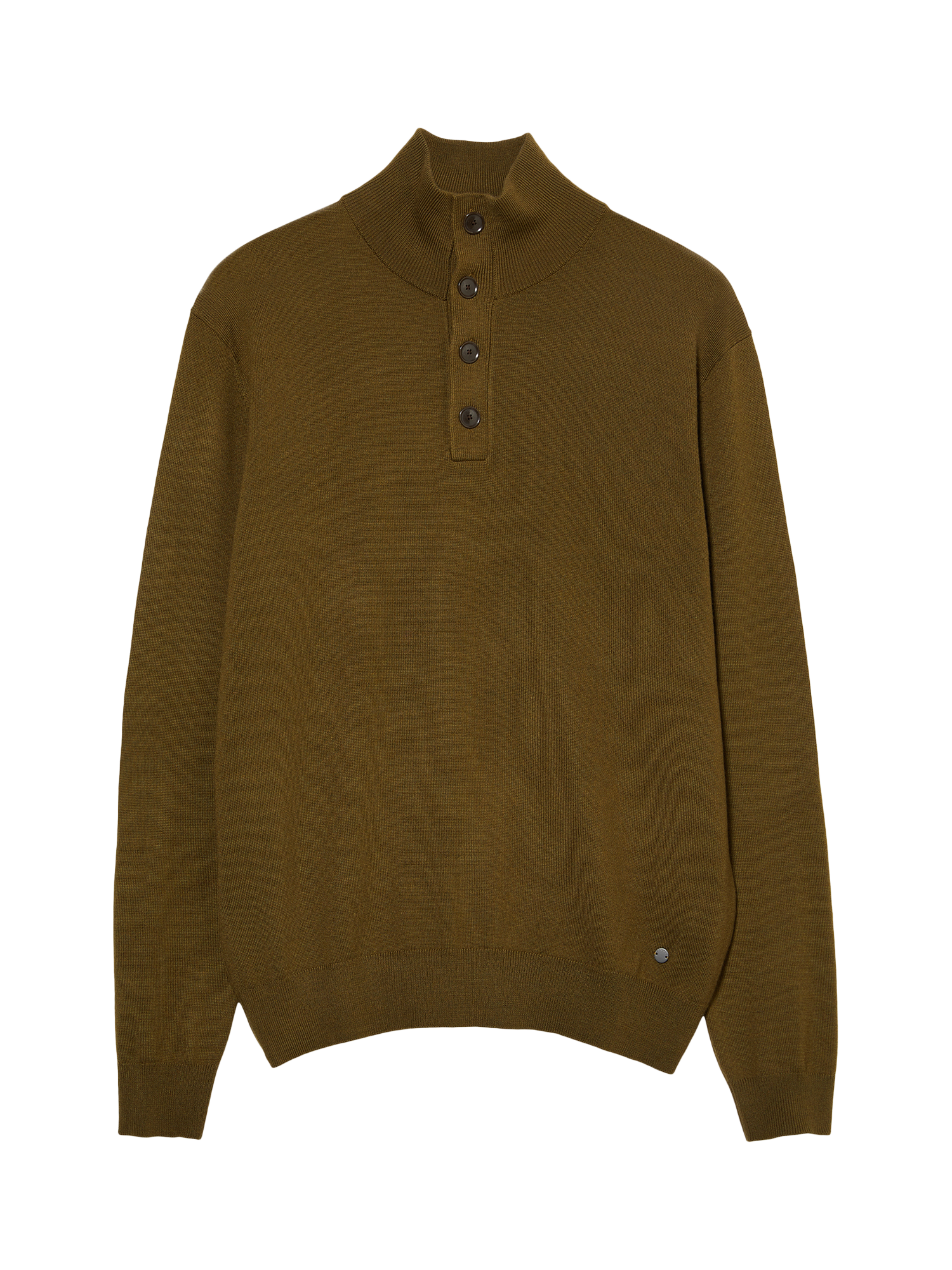 Product image 1 of 1, which shows SISLEY Wool Blend Turtle Neck Jumper, Dark Military Green, L