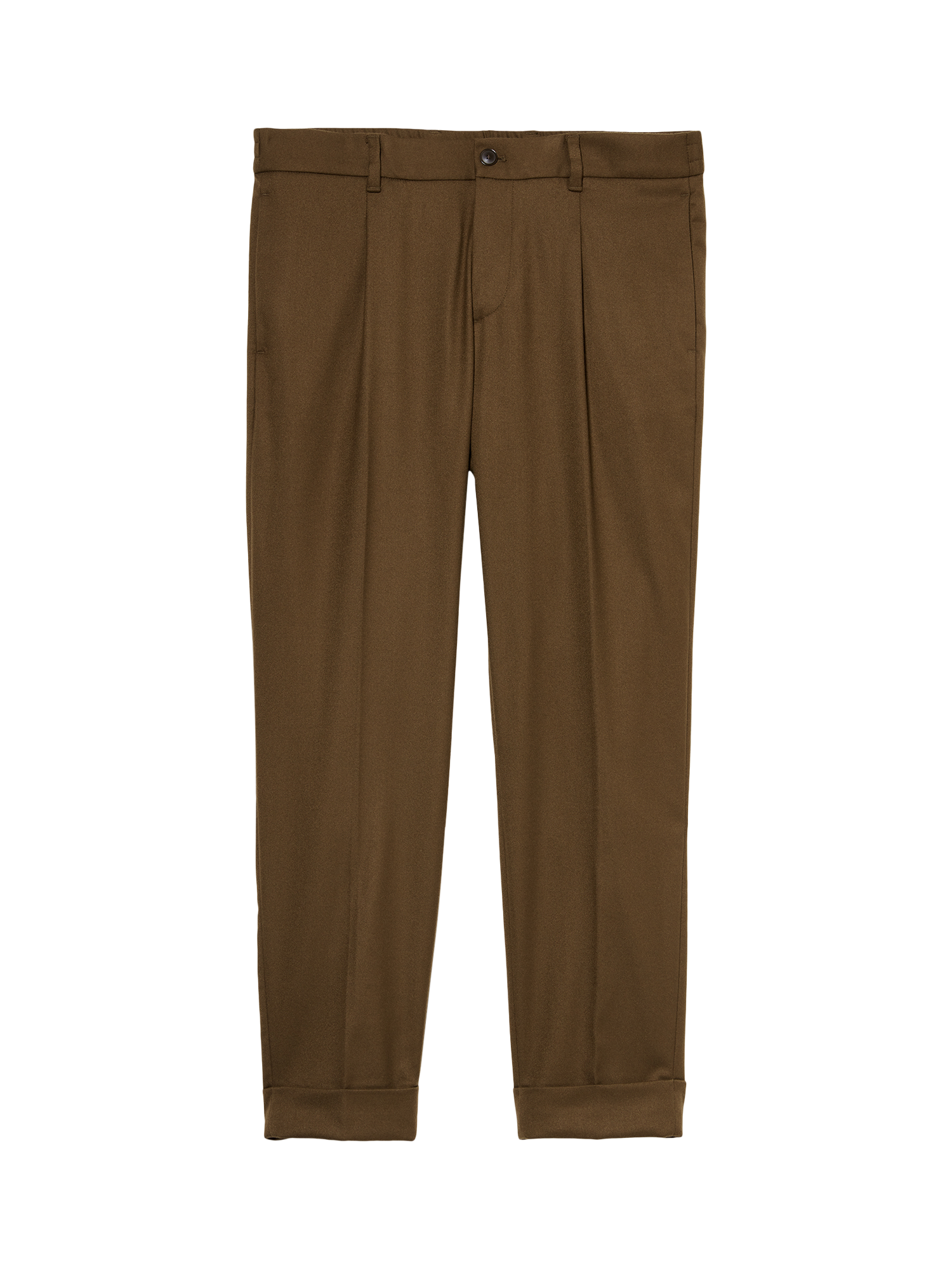 Product image 1 of 2, which shows SISLEY Slim Fit Techflannel Trousers, Brown, 30R