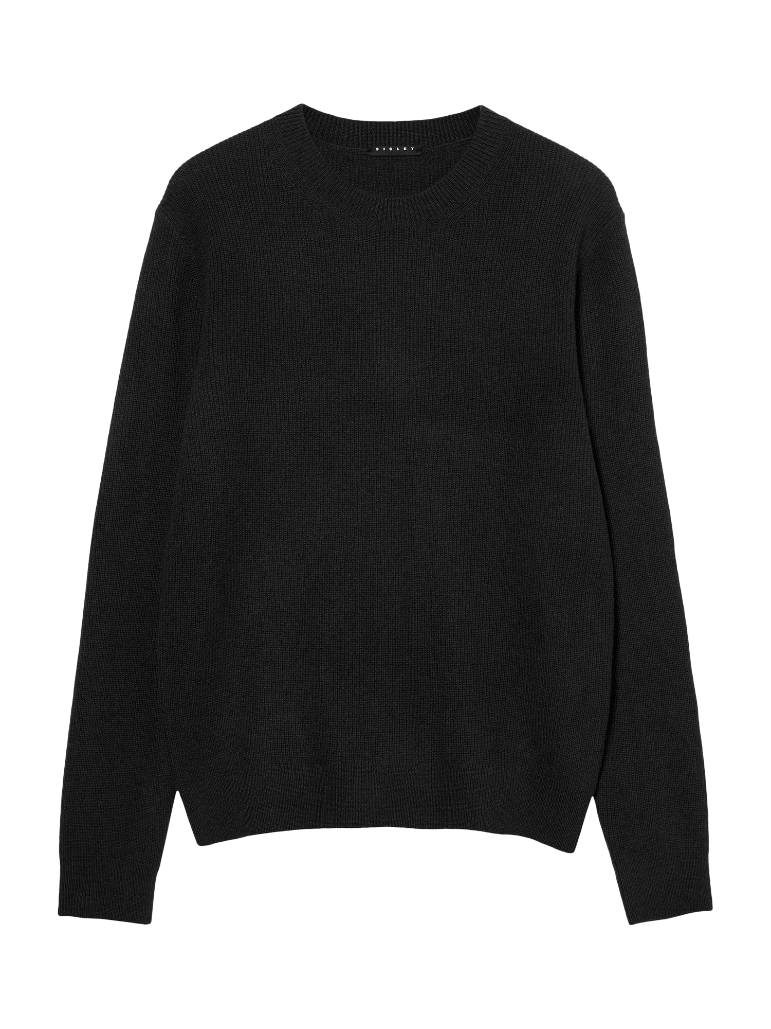 Product image 1 of 1, which shows SISLEY Wool Blend Crew Neck Jumper, Black, L