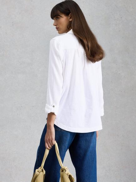 White Stuff Annie Double Cloth Jersey Shirt, White - view 2, White