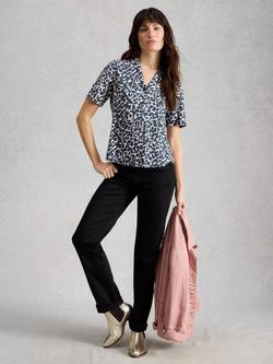 White Stuff Annie Abstract Shirt, Blue, Blue