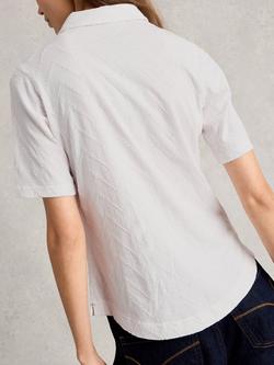 White Stuff Annie Organic Cotton Rich Short Sleeve Shirt, White - view 2, White