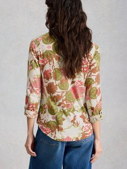 White Stuff Annie Abstract Jersey Shirt, Green/Multi - view 2, Green/Multi
