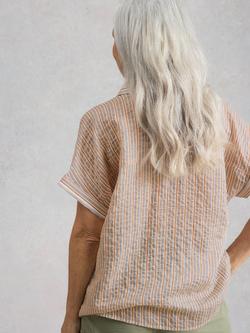 White Stuff Orla Stripe Boxy Shirt, Multi - view 2, Multi