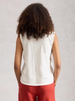 White Stuff Peony Tie Hem Top, White - view 2, White