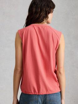 White Stuff Peony Embroidered Top, Pink - view 2, Pink