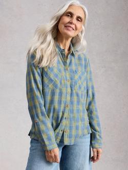 White Stuff Sophie Check Long Sleeve Shirt, Blue/Multi, Blue/Multi