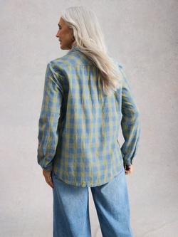 White Stuff Sophie Check Long Sleeve Shirt, Blue/Multi - view 2, Blue/Multi
