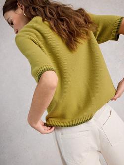 White Stuff Isabella Organic Cotton Knitted Cardigan - view 2, Green